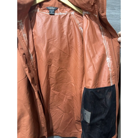 Woolrich Orange Men’s XL Rain Jacket Zip Up Hooded - Picture 4 of 11